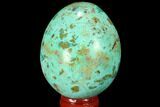 Polished Chrysocolla Egg - Peru #99465-1